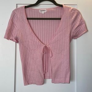 Revolve Superdown baby pink T with tie